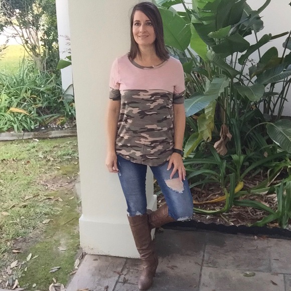 Tops - ❤️‍🔥Camouflage Floaty Super Soft Tunic Pink 0519